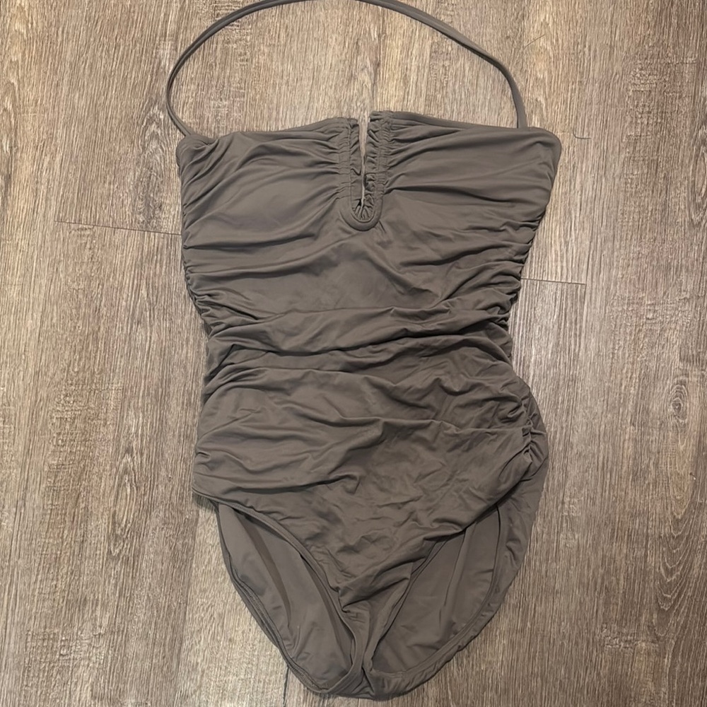 Calvin Klein One Piece Swimsuit in Gray taupe colored